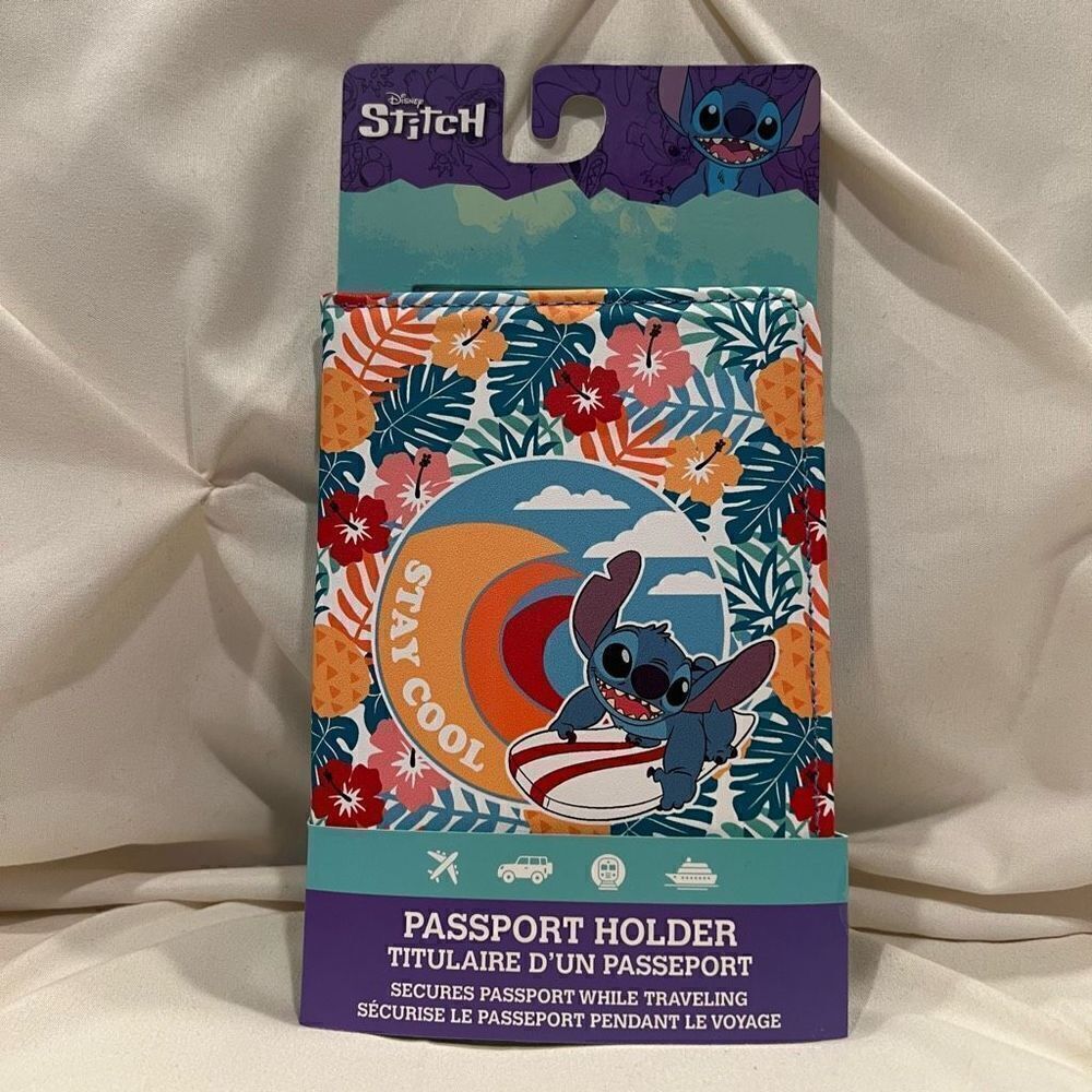 Disney Lilo & Stitch Passport Holder Travel Essential Cash Holder Unisex NWT